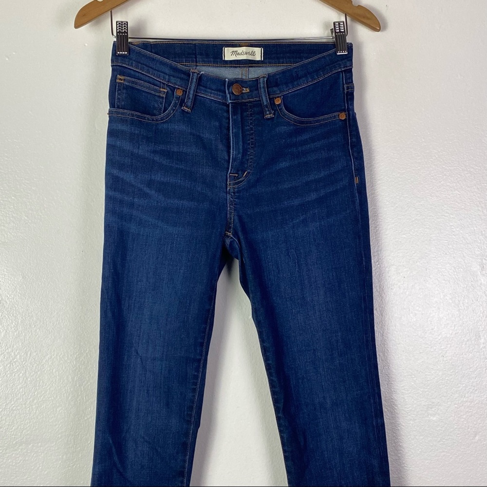 Madewell 9" Mid Rise Skinny Jeans Dark Blue Wash - Picture 4 of 12